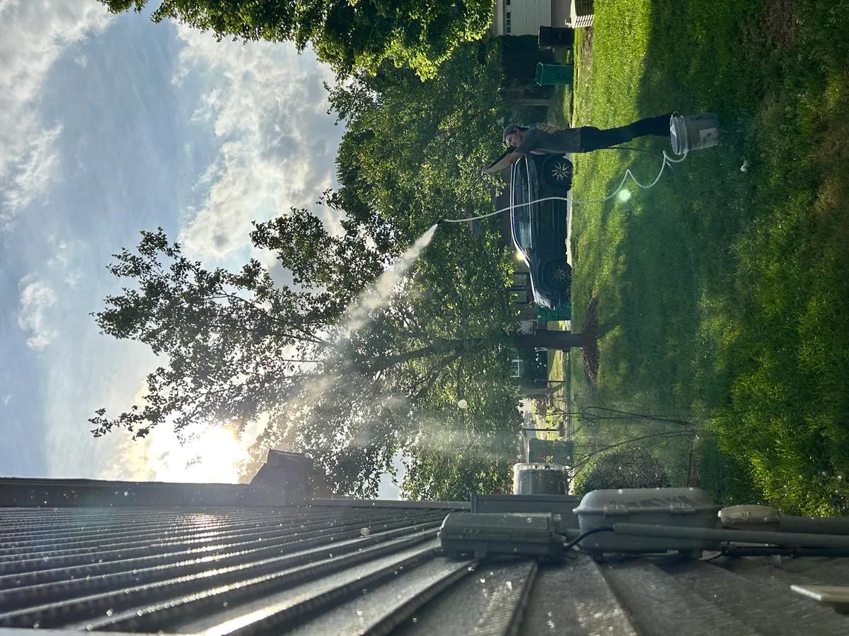 Pressure washing a driveway in Fort Mill, SC