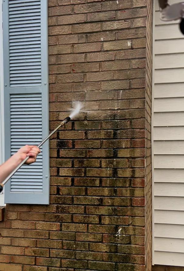 Pressure washing a Myers Park home in Charlotte, NC