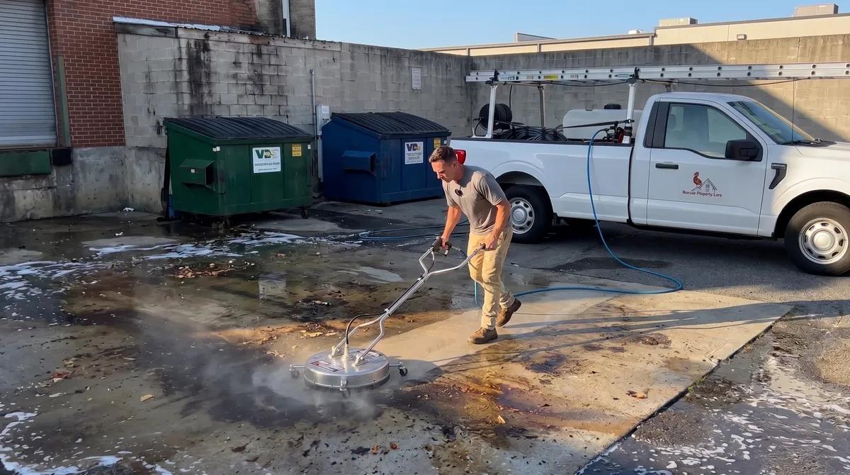 Dumpster pad cleaning for Charlotte business