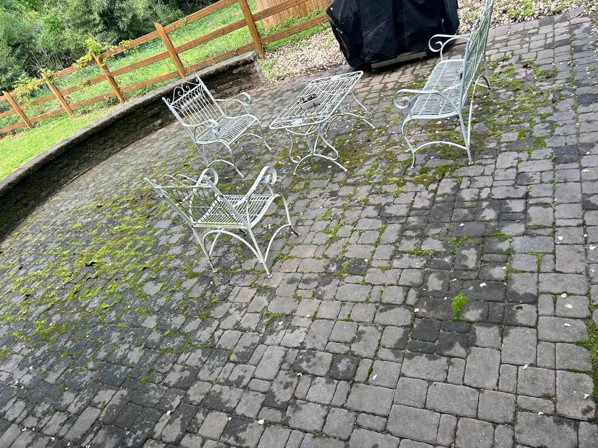 Paver patio cleaned in Charlotte neighborhood