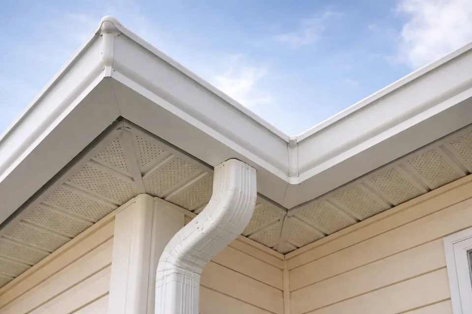 Seamless gutters installed on a Charlotte home